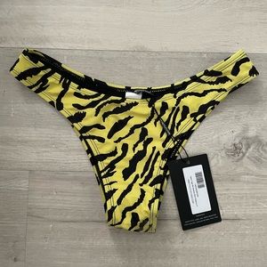 Yellow zebra swim bottoms